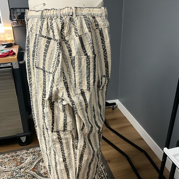 Striped Button-Front Pants - Picture 2 of 2